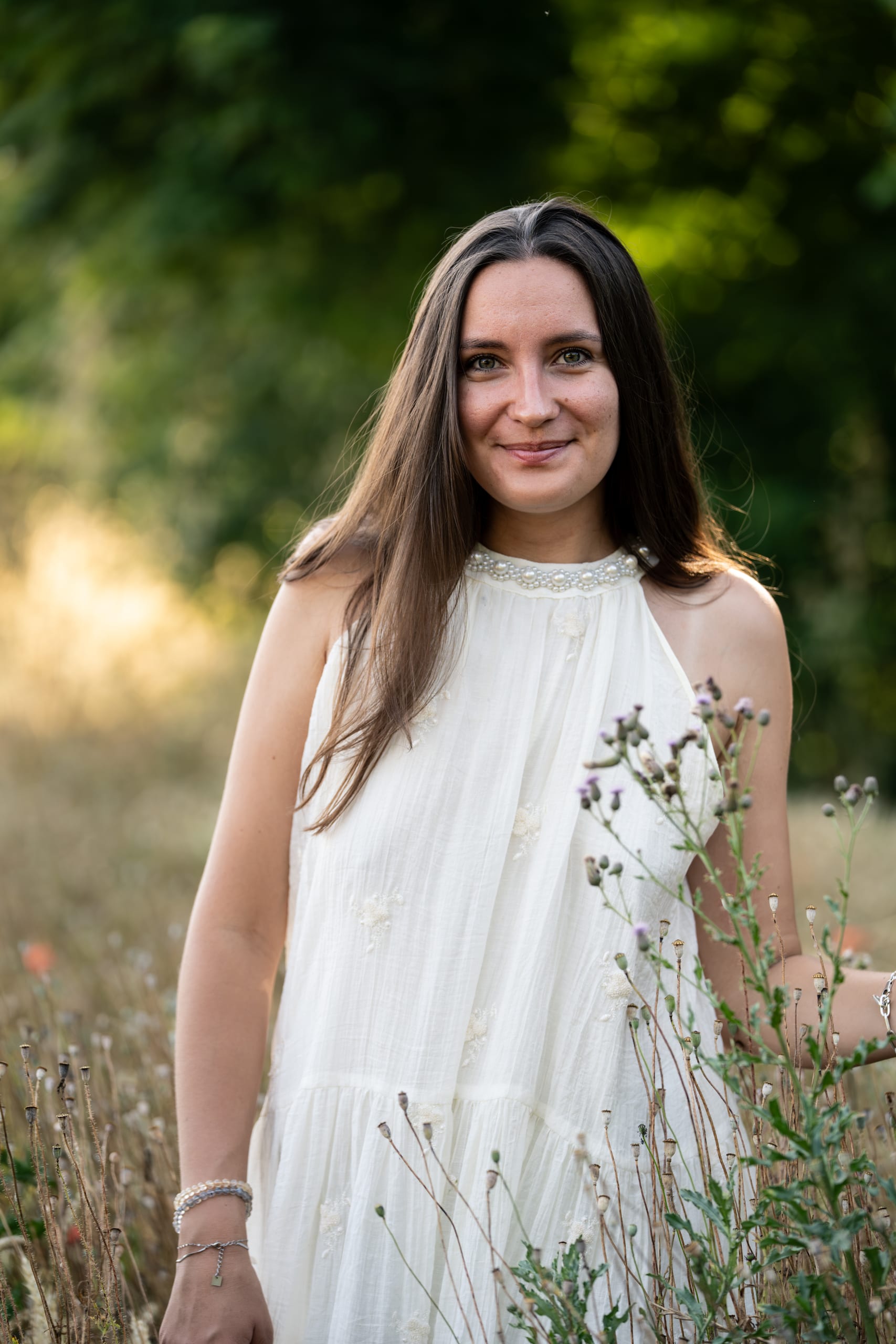 Portrait lumineux en extérieur